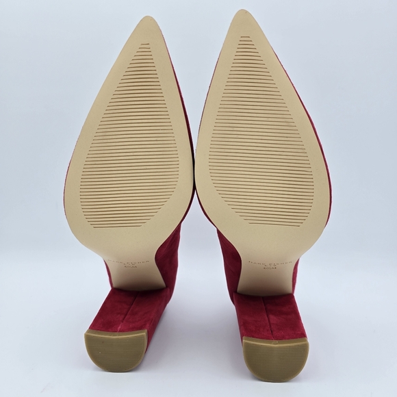NWOT Marc Fisher LTD Abilene Block Heel Pointy Toe Pumps, Medium Red Suede, 6.5M - Picture 12 of 14